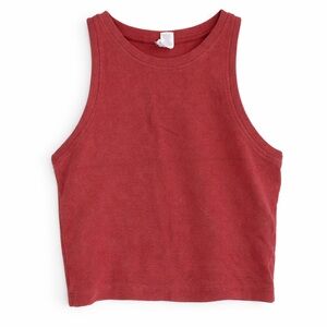 Tilly's Ribbed Cropped Tank Top - Mauve Red